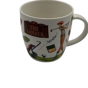 Queens "The Golfer" Fine China Mug Multicolor Golfing Scene